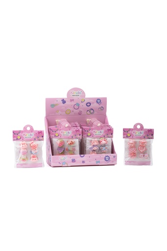 [200018] SET DE COLITAS KIRUKI PARA EL PELO CON APLIQUE X6