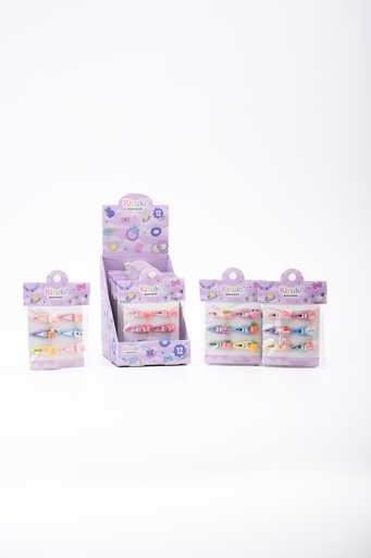 [200017] HEBILLAS METALICAS KIRUKI PARA EL PELO CHICAS X6