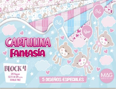 [0104] BLOCK MAG CARTULINA FANTASIA 20 HOJAS CUTE BEAR