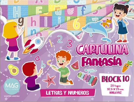 [0110] BLOCK MAG CARTULINA FANTASIA 20 HOJAS LETRAS Y NUMEROS