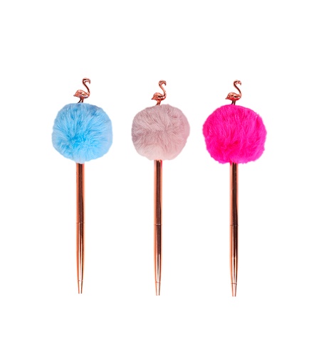[26-101] BOLIGRAFO MP METALICO POMPON FLAMENCO X6